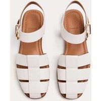 M&S Leather Buckle Flat Fisherman Sandals White