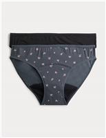 2 Pack Floral Period Bikini Knickers