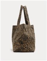Canvas Leopard Print Tote Bag