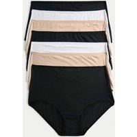 M&S 7 Pack Microfibre Full Briefs Black Mix