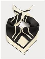 Pure Silk Geometric Scarf