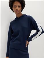 Side Stripe Knitted Hoodie with Wool