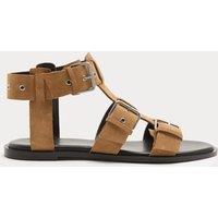 M&S Suede Eylet Detail Flat Gladiator Sandals Taupe