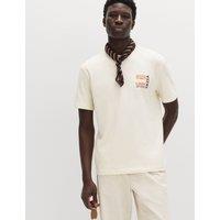 M&S Pure Cotton Libre Ibiza Graphic T shirt Ecru