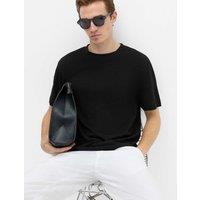 M&S Relaxed Fit Linen T-Shirt Black