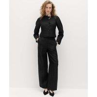 M&S Linen Viscose Blend Collarless Jacket Black