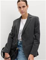 M&S Relaxed Tailored Single-Breasted Blazer Grey