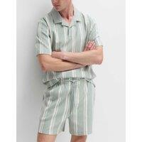 M&S Cotton Rich Seersucker Striped Shorts Pistachio