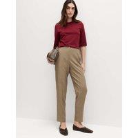 M&S Tapered Ankle Grazer Trousers Stone
