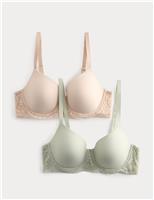 2 Pack Body Soft Wired Full Cup Bras (A-E)