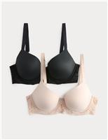 2 Pack Body Soft Wired Full Cup Bras (A-E)