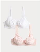 2 Pack Amelia Lace Wired Full Cup Bra (A-E)