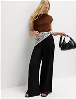 M&S Satin Wide Leg Trousers Black