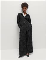 Jacquard Fringe Wide Leg Trousers