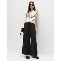 M&S Modal Rich Wide Leg Trousers Black