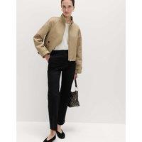 M&S Cotton Rich Straight Leg Trousers Black