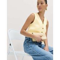 M&S Cropped Waistcoat Soft Yellow