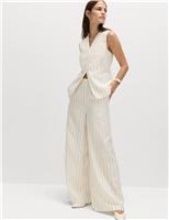 Pinstripe Wide Leg Trousers