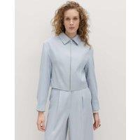 M&S Zip Through Jacket with Linen Chambray