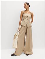 Lyocell Rich Square Neck Waistcoat with Linen