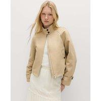 M&S Pure Cotton Cropped Utility Jacket Neutral