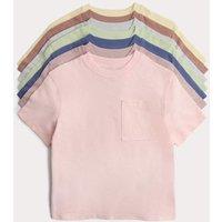 M&S 7 Pack Pure Cotton T-Shirts (2-8 Yrs) Multi