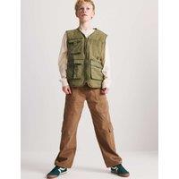 M&S Cotton Rich Cargo Trousers (6-16 Yrs) Brown