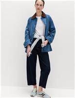 High Waisted Carrot Leg Ankle Grazer Jeans