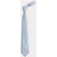 M&S Textured Fan Design Tie Light Blue