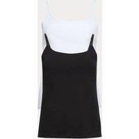 M&S 2 Pack Cotton Rich Secret Support Nursing Vests Black Mix