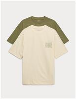 2 Pack Pure Cotton Graphic T-Shirts (6-16 Yrs)