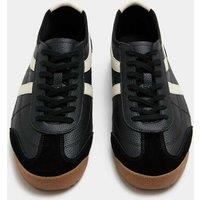 M&S Slimline Leather Trainers Black