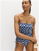 Tummy Control Printed Wired Bandeau Swimsuit