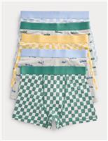 5 Pack Cotton Rich Car & Checkerboard Trunks (18 Mths-10 Yrs)