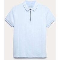 M&S Pure Cotton Quarter Zip Polo Top (6-16 Yrs) Aqua