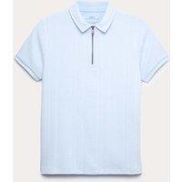 M&S Pure Cotton Quarter Zip Polo Top (6-16 Yrs) Aqua