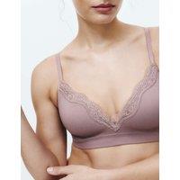M&S Jasmine Lace Seamfree Non Wired Plunge Bra A-E Praline