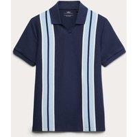M&S Pure Cotton Striped Polo Shirt (6-16 Yrs) Navy Mix