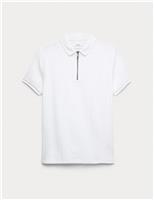 Pure Cotton Quarter Zip Polo Top (6-16 Yrs)