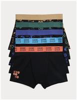 5 Pack Cotton Rich Gaming Trunks (5-16 Yrs)