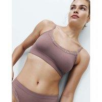 M&S Jasmine Lace Non Wired Seamfree Crop Top Praline