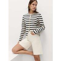 M&S Pure Cotton High Waisted Bermuda Short Ecru