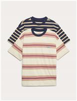 2 Pack Pure Cotton Striped T-Shirts (6-16 Years)