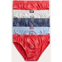M&S 5 Pack Pure Cotton Spider-Man Briefs (18 Mths - 8 Yrs) Red Mix