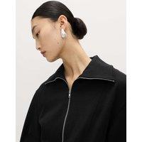 M&S Cotton Rich Waisted Zip Through Sweatshirt Black