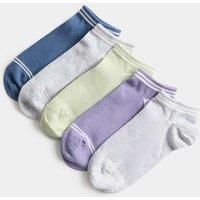 M&S 5 Pack Cotton Rich Trainer Liners (6 Small - 7 Large) Grey Mix