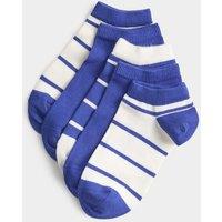 M&S 5 Pack Striped Trainer Liners (6 Small-7 Large) Blue Mix