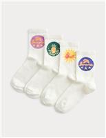 4 Pack Cotton Rich Fruit Socks (6 Small - 7 Large)