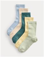 M&S 5 Pack Cotton Rich Weekend Collection Socks (6 Small-7 Large) Multi