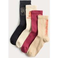 M&S 4pk Cotton Rich Palm Tree Socks (6 Small - 7 Large) Multi